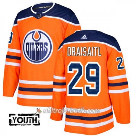 Barn Ishockey Edmonton Oilers Tröja Leon Draisaitl 29 Adidas 2017-2018 Orange Authentic
